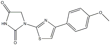 1-[4-(p-Methoxyphenyl)-2-thiazolyl]hydantoin Struktur