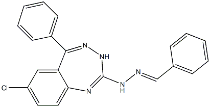 Benzaldehyde (7-chloro-5-phenyl-3H-1,3,4-benzotriazepin-2-yl)hydrazone Struktur