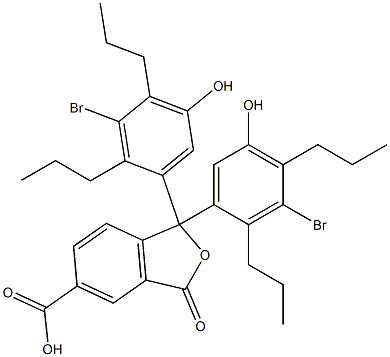 1,1-Bis(3-bromo-5-hydroxy-2,4-dipropylphenyl)-1,3-dihydro-3-oxoisobenzofuran-5-carboxylic acid Struktur