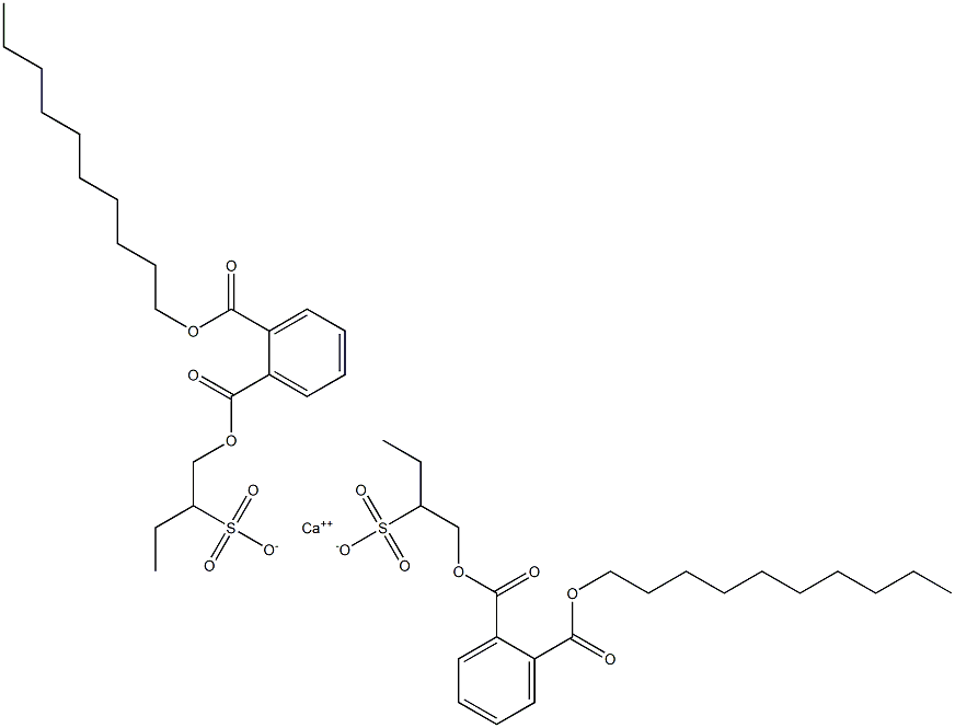 Bis[1-[(2-decyloxycarbonylphenyl)carbonyloxy]butane-2-sulfonic acid]calcium salt Struktur