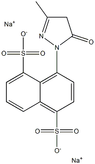 4-(3-Methyl-5-oxo-2-pyrazolin-1-yl)-1,5-naphthalenedisulfonic acid disodium salt Struktur