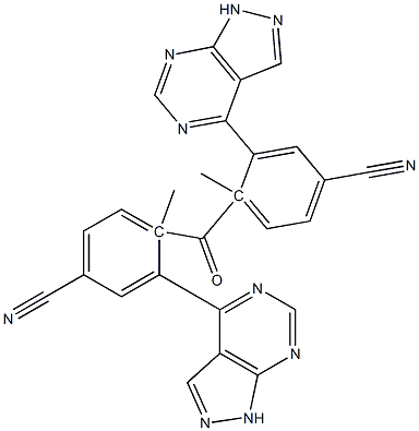 1-Methyl-1H-pyrazolo[3,4-d]pyrimidin-4-yl(4-cyanophenyl) ketone Struktur