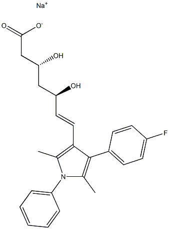 (3R,5R,6E)-3,5-Dihydroxy-7-[2,5-dimethyl-1-phenyl-4-(4-fluorophenyl)-1H-pyrrol-3-yl]-6-heptenoic acid sodium salt Struktur