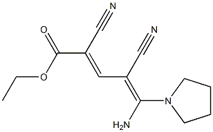 5-Amino-2,4-dicyano-5-pyrrolizino-2,4-pentadienoic acid ethyl ester Struktur