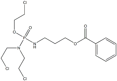 N,N-Bis(2-chloroethyl)-N'-[3-(benzoyloxy)propyl]diamidophosphoric acid 2-chloroethyl ester Struktur