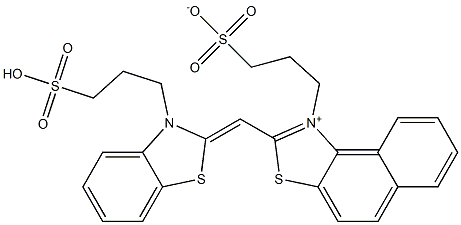 1-(3-Sulfonatopropyl)-2-[[3-(3-sulfopropyl)benzothiazol-2(3H)-ylidene]methyl]naphtho[1,2-d]thiazol-1-ium Struktur