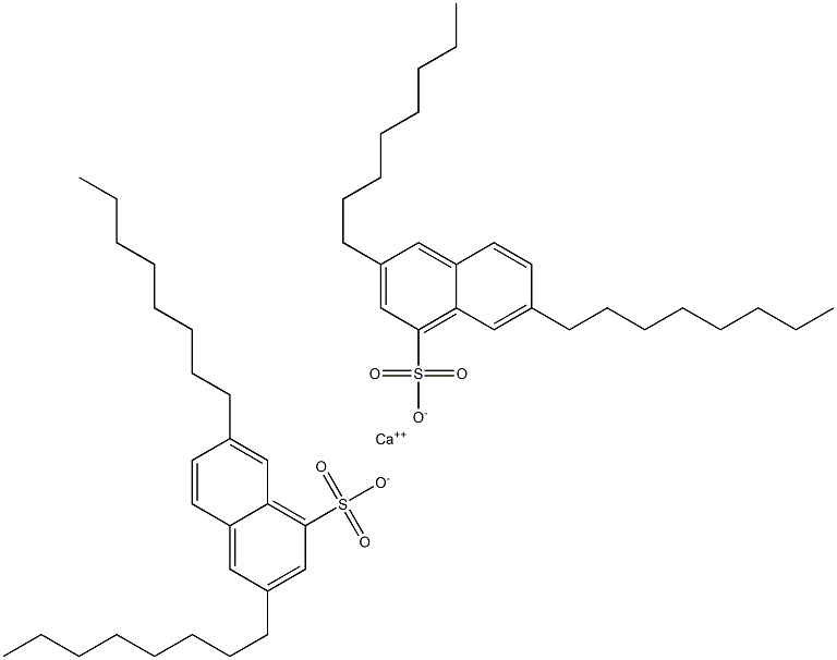 Bis(3,7-dioctyl-1-naphthalenesulfonic acid)calcium salt Struktur