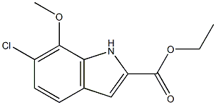 6-Chloro-7-methoxy-1H-indole-2-carboxylic acid ethyl ester Struktur