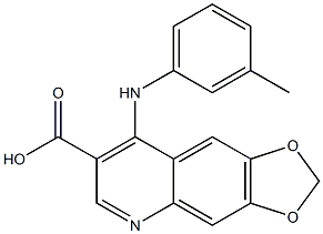 4-[[3-Methylphenyl]amino]-6,7-(methylenedioxy)quinoline-3-carboxylic acid Struktur