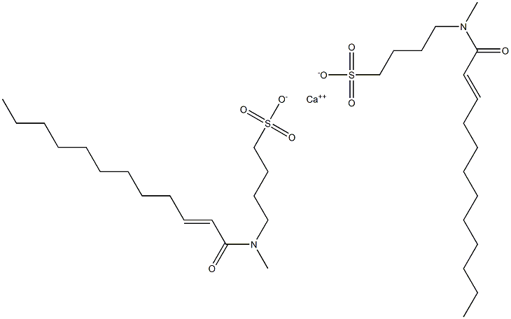 Bis[4-[N-(2-dodecenoyl)-N-methylamino]-1-butanesulfonic acid]calcium salt Struktur