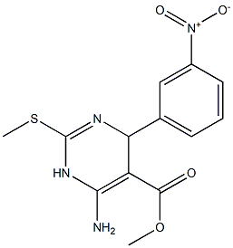 6-Amino-1,4-dihydro-2-methylthio-4-(3-nitrophenyl)pyrimidine-5-carboxylic acid methyl ester Struktur