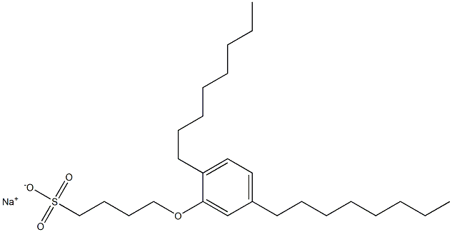 4-(2,5-Dioctylphenoxy)butane-1-sulfonic acid sodium salt Struktur