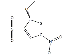 (5R)-4-Methylsulfonyl-2-nitro-5-methoxy-2,5-dihydrothiophen-2-ide Struktur