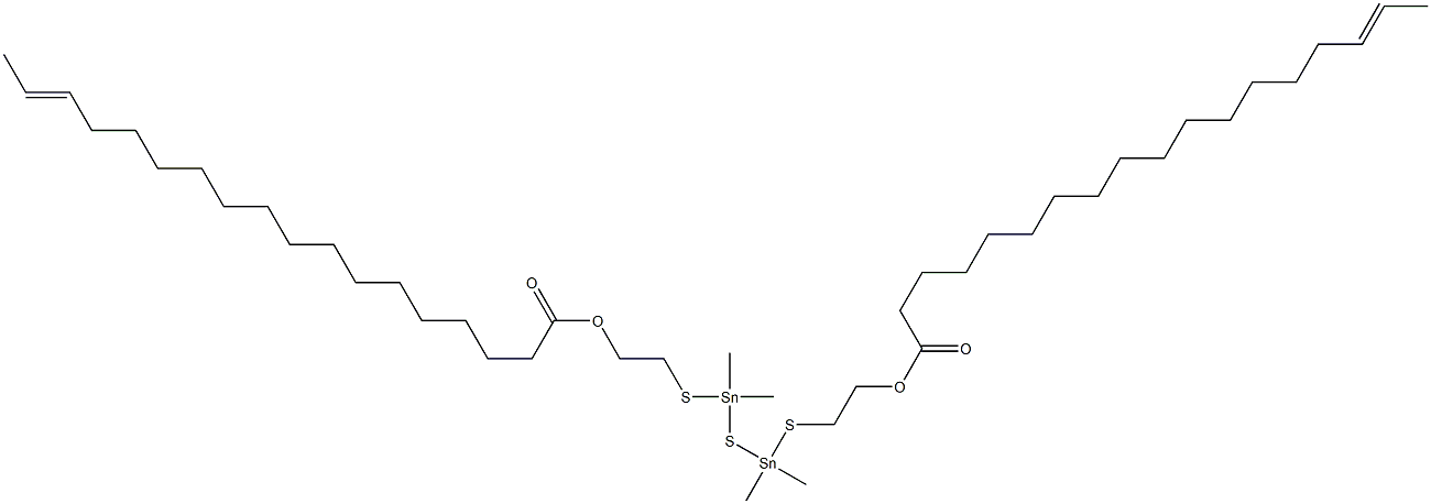 Bis[dimethyl[[2-(15-heptadecenylcarbonyloxy)ethyl]thio]stannyl] sulfide Struktur