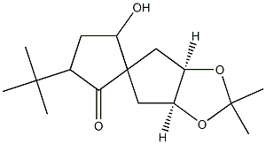 (7S,8R)-2-tert-Butyl-4-hydroxy-7,8-(isopropylidenebisoxy)spiro[4.4]nonan-1-one Struktur