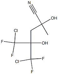 5-Chloro-4-(chlorodifluoromethyl)-5,5-difluoro-2,4-dihydroxy-2-methylvaleronitrile Struktur