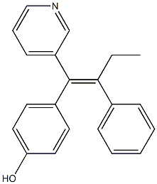 (E)-2-Phenyl-1-(4-hydroxyphenyl)-1-(3-pyridinyl)-1-butene Struktur