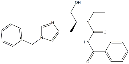 N-[(S)-2-(1-Benzyl-1H-imidazol-4-yl)1-hydroxymethylethyl]-N-ethyl-N'-(benzoyl)urea Struktur