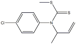 N-(4-Chlorophenyl)-N-(1-methyl-2-propenyl)dithiocarbamic acid methyl ester Struktur