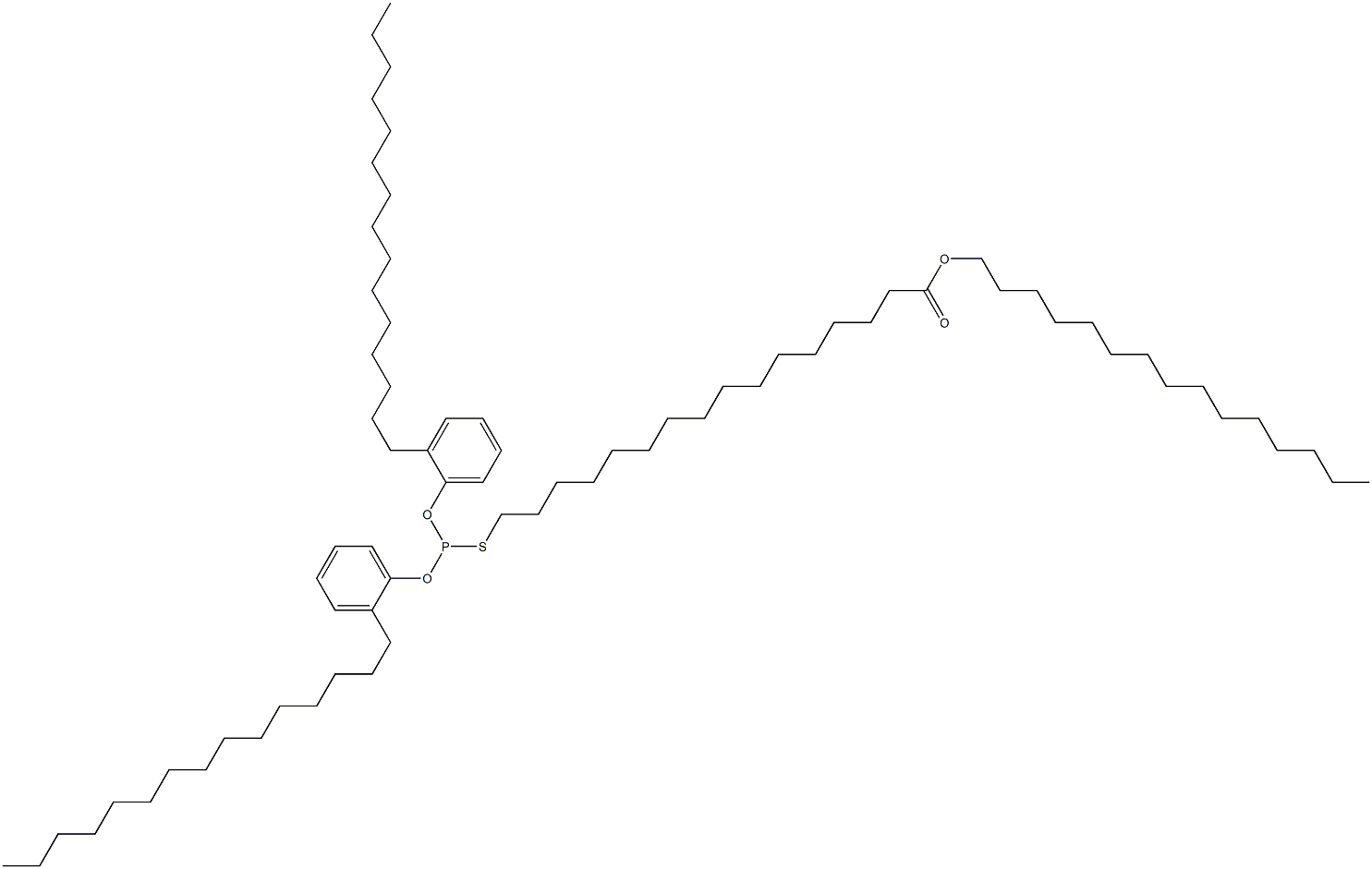 Thiophosphorous acid O,O-bis(2-pentadecylphenyl)S-(16-pentadecyloxy-16-oxohexadecyl) ester Struktur