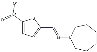 5-Nitro-2-[[(hexahydro-1H-azepin)-1-yl]iminomethyl]thiophene Struktur