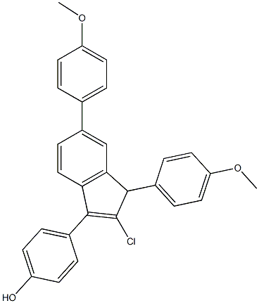 2-Chloro-3-(4-hydroxyphenyl)-1,6-bis(4-methoxyphenyl)-1H-indene Struktur