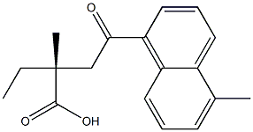 [R,(+)]-2-Methyl-2-[2-(5-methyl-1-naphtyl)-2-oxoethyl]butyric acid Struktur