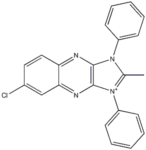 6-Chloro-2-methyl-1,3-diphenyl-1H-imidazo[4,5-b]quinoxalin-3-ium Struktur