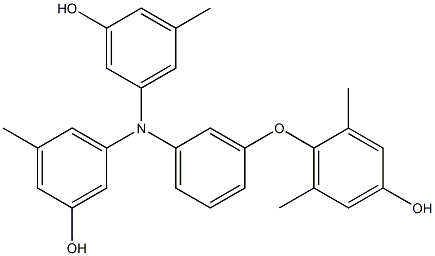 N,N-Bis(3-hydroxy-5-methylphenyl)-3-(4-hydroxy-2,6-dimethylphenoxy)benzenamine Struktur