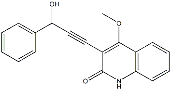 3-(3-Hydroxy-3-phenyl-1-propynyl)-4-methoxyquinolin-2(1H)-one Struktur