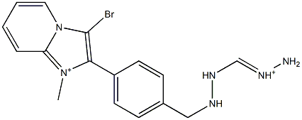 1-Methyl-3-bromo-2-[4-[2-(aminoiminiomethyl)hydrazinomethyl]phenyl]imidazo[1,2-a]pyridin-1-ium Struktur