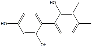 3',4'-Dimethyl-1,1'-biphenyl-2,2',4-triol Struktur