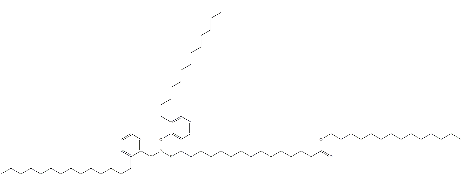 Thiophosphorous acid O,O-bis(2-tetradecylphenyl)S-(15-tetradecyloxy-15-oxopentadecyl) ester Struktur