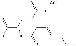 N-(3-Heptenoyl)glutamic acid calcium salt Struktur