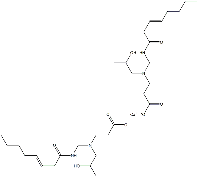 Bis[3-[N-(2-hydroxypropyl)-N-(3-octenoylaminomethyl)amino]propionic acid]calcium salt Struktur