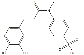 3,4-Dihydroxy-N-[4-[methylsulfamoyl]phenyl]-N-methyl-trans-cinnamamide Struktur