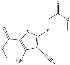 [[4-Amino-3-cyano-5-(methoxycarbonyl)thiophen-2-yl]thio]acetic acid methyl ester Struktur