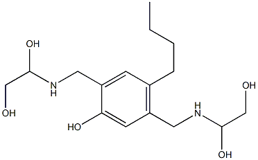 2,5-Bis[[(1,2-dihydroxyethyl)amino]methyl]-4-butylphenol Struktur