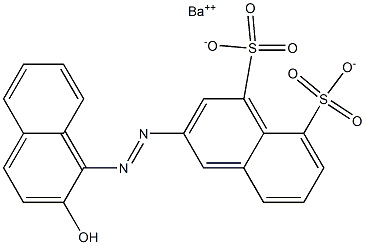 2-[(2-Hydroxy-1-naphtyl)azo]-4,5-naphthalenedisulfonic acid barium salt Struktur