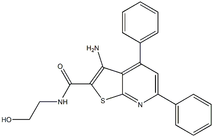 3-Amino-N-(2-hydroxyethyl)-4,6-diphenylthieno[2,3-b]pyridine-2-carboxamide Struktur