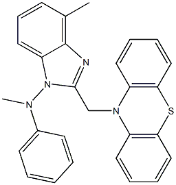 1-[Methyl(phenyl)amino]methyl-2-(10H-phenothiazin-10-ylmethyl)-1H-benzimidazole Struktur