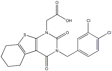 3-(3,4-Dichlorobenzyl)-1,2,3,4,5,6,7,8-octahydro-2,4-dioxo[1]benzothieno[2,3-d]pyrimidine-1-acetic acid Struktur