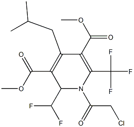 1,2-Dihydro-4-(2-methylpropyl)-2-(difluoromethyl)-6-(trifluoromethyl)-1-(chloroacetyl)-3,5-pyridinedicarboxylic acid dimethyl ester Struktur