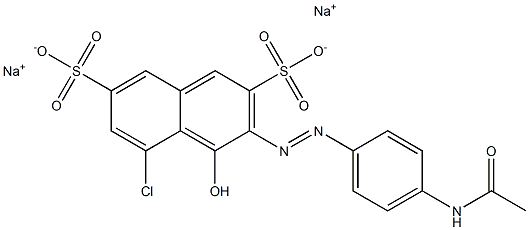 3-[(4-Acetylaminophenyl)azo]-5-chloro-4-hydroxynaphthalene-2,7-disulfonic acid disodium salt Struktur