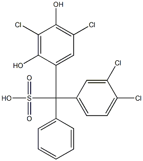 (3,4-Dichlorophenyl)(3,5-dichloro-2,4-dihydroxyphenyl)phenylmethanesulfonic acid Struktur