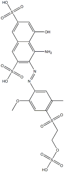 4-Amino-5-hydroxy-3-[4-[2-(sulfooxy)ethylsulfonyl]-2-methoxy-5-methylphenylazo]-2,7-naphthalenedisulfonic acid Struktur