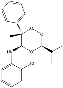 (3S,5R,6S)-3-Isopropyl-5-(2-chlorophenylamino)-6-methyl-6-phenyl-1,2,4-trioxane Struktur