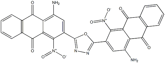 2,5-Bis(1-amino-4-nitro-3-anthraquinonyl)-1,3,4-oxadiazole Struktur