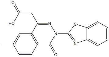 3-(2-Benzothiazolyl)-7-methyl-3,4-dihydro-4-oxophthalazine-1-acetic acid Struktur