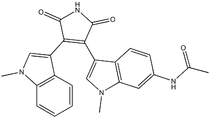 3-(6-Acetylamino-1-methyl-1H-indol-3-yl)-4-(1-methyl-1H-indol-3-yl)-1H-pyrrole-2,5-dione Struktur